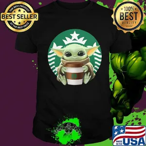Star wars baby yoda hug coffee starbucks shirt