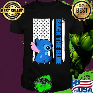 Stitch back the blue american flag happy independence day shirt
