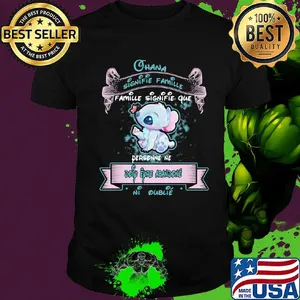 Stitch butterfly ohana signifie famille que personne ne doip eyro abandonne ni oublie shirt