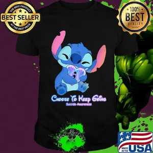 Stitch hug heart choose to keep going suicide awareness shirt