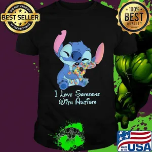 Stitch hug scrump i love someone with autism shirt
