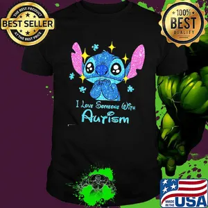 Stitch i love someone with autism diamond shirt