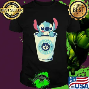 Stitch ohana coffee heart shirt