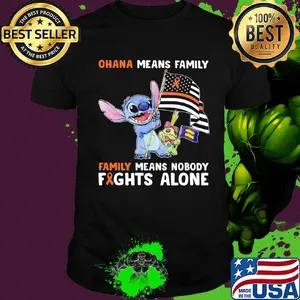 Stitch ohana means family means nobody fights alone american flag independence day shirt