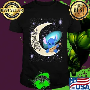 Stitch playing guitar i love you to the moon and back shirt
