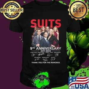 Suits 9th anniversary 2011 2020 thank you for the memories signatures shirt