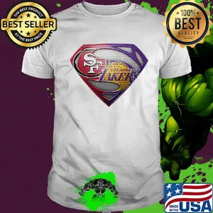 Superman san francisco 49ers and los angeles lakers shirt