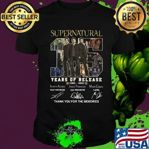 Supernatural 15 years of release 2005 2020 thank you for the memories signatures shirt