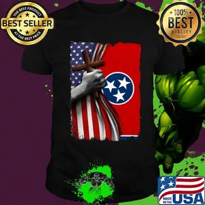 Tennessee american flag cross happy independence day shirt