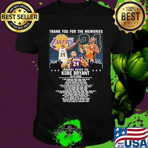 Thank you for the memories legends never die kobe bryant 1978 2020 signature stars shirt