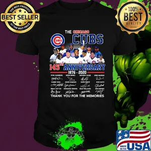 The chicago cubs 145th anniversary 1876 2020 thank you for the memories signatures shirt