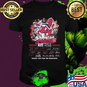 The cleveland indians  105 years of 1915  2020 thank you for the memories signatures shirt