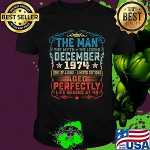The man the myth the legend december 1974 one of a kind limited edition ageo perfectly shirt