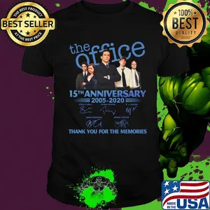 The office 15th anniversary 2005 2020 thank you for the memories signatures black shirt