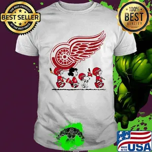 The peanuts detroit red wings hockey logo shirt