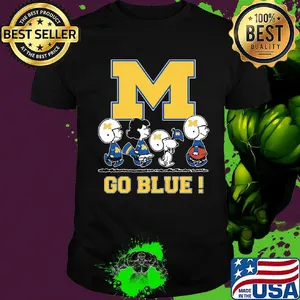 The peanuts michigan wolverines football go blue shirt
