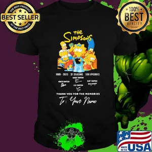 The simpsons 1989 2020 31 seasons 590 episodes thank you for the memories signatures shirt