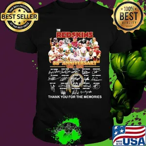 The washington redskins 88th anniversary 1932 2020 thank you for the memories signatures shirt