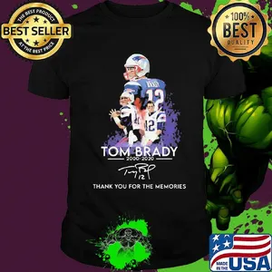 Tom brady 200 2020 new england patriots football thank you for the memories signatures shirt