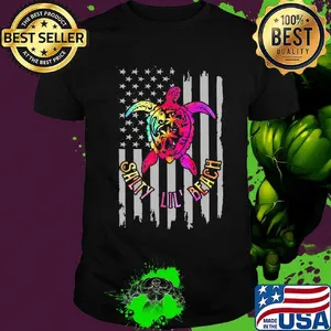 Turtle salty lil beach american flag independence day shirt