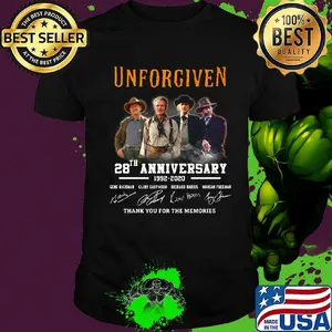 Unforgiven 28th anniversary 1992 2020 thank you for the memories signatures shirt
