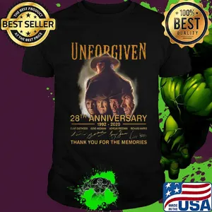 Unforgiven  28th  anniversary  1992 2020 thank you for the memories signatures shirt