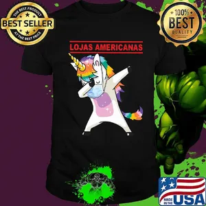 Unicorn mask lojas americanas logo shirt