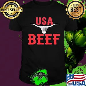 USA Beef Cow Head Red Shirt