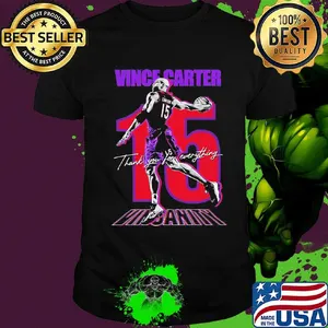 Vince carter 15 thank you for everything basketball shirt