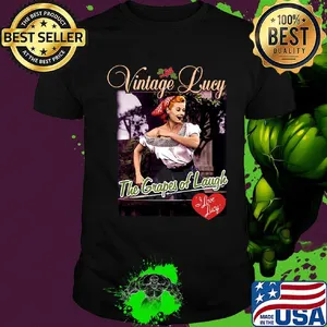 Vintage lucy the grapes of laugh i love lucy heart shirt