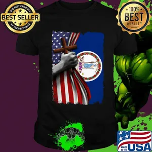 Virginia american flag cross happy independence day shirt