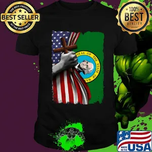 Washington american flag cross happy independence day shirt