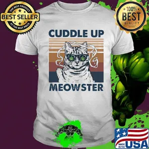 Weed cuddle up meowster vintage retro shirt