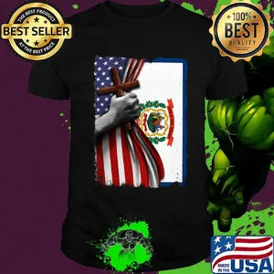 West virginia american flag cross happy independence day shirt