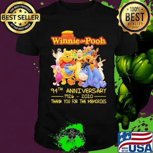 Winnie the pooh 94th anniversary 1926 2020 thank you for the memories shirt