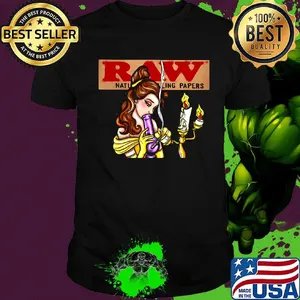 Woman smoking raw natural papers shirt