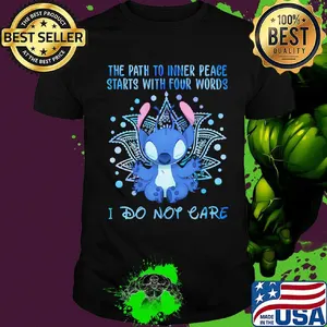 Yoga chill the path to inner peace stars with four words i do not care shirt