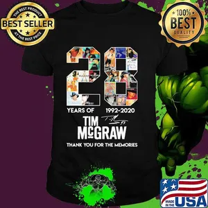28 years of 1992 2020 tim mcgraw thank you for the memories signature shirt