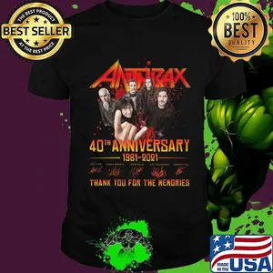 Anthrax 40th anniversary 1981 2020 thank you for the memories signatures shirt