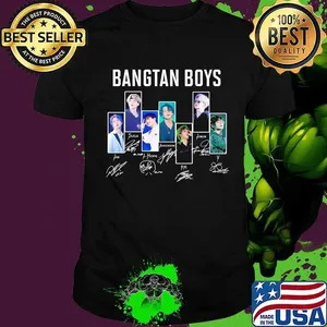 Bangtan boys band members signatures shirt