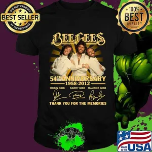 Bee gees 54th anniversary 1958 2020 thank you for the memories signatures shirt