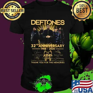 Deftones 32nd anniversary 1988 2020 thank you for the memories signatures shirt