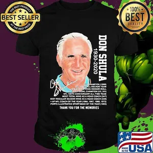 Don shula 1930 2020 thank you for the memories signature shirt