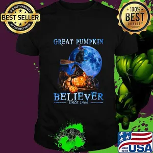 Halloween cat witch great pumpkin believer since 1966 shirt