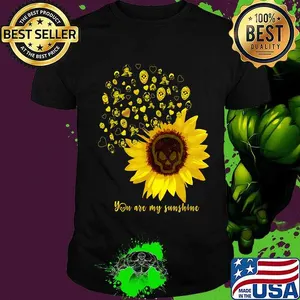 Halloween horror characters sunflowers you are my sunshine  shirt