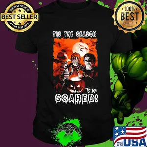 Halloween horror characters tis the season to be scared shirt