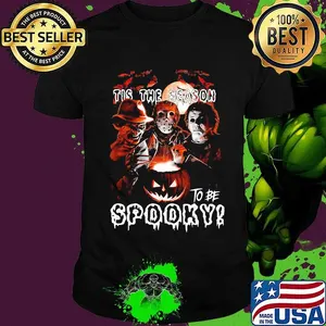 Halloween horror characters tis the season to be spooky shirt