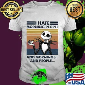Jack skellington i hate morning people and mornings and people vintage retro shirt