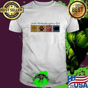 Just a Washington girl Flip flop Dog Wine Washington Map shirt