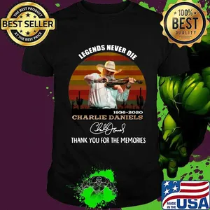 Legends never die 1936 2020 charlie daniels thank you for the memories signature vintage retro shirt